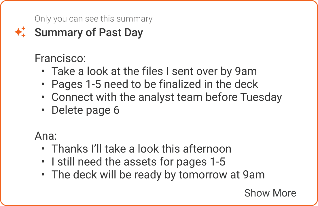 Voxer AI summary example
